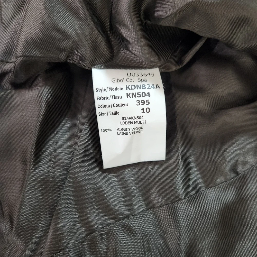 Michael Kors Made in Italy Green Houndstooth Virgin Wool Blazer Jacket Size‎ 10